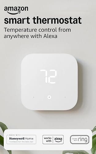 Amazon Smart Thermostat – Save money and energy - Works with Alexa and Ring - C-wire required thumbnail 2