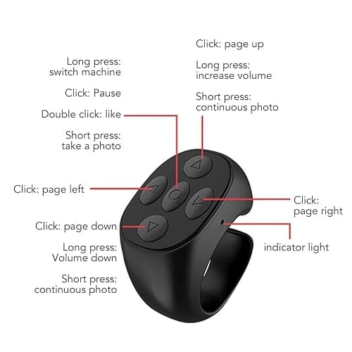 Fingertip Wireless Bluetooth Remote Control, Scrolling Ring Remote Control for TikTok, Phone Bluetooth Scroller Remote, Rechargeable Fingertip Camera Remote Scroll Ring for iOS/Android/Ipad (White-A) thumbnail 4