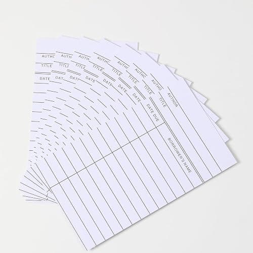 100 Count Library Cards, Checkout Catalog Book Card,Library Checkout Index Cards, Due Date NoteCards for Record Keeping - 3 x 5 inch thumbnail 7