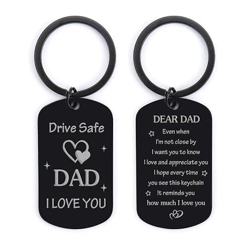 Gifts for Dad from Daughter Son, Drive Safe Keychain Dad Christmas Gift Stocking Stuffers for Birthday Thanksgiving Father's Day Gift for Husband from Wife - Image 1