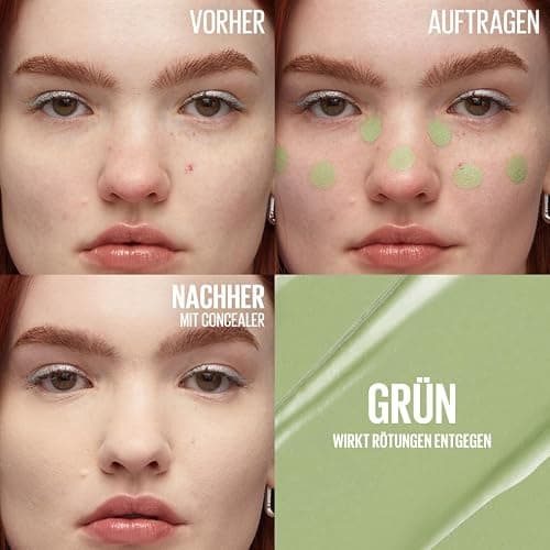 Maybelline New York Instant Anti-Age Löscher Color Corrector Concealer gegen Rötungen & Unreinheiten, Mit Goji-Beere, Mikro-Lösch-Applikator für präzises Abdecken, Grün, 6,8ml thumbnail 2