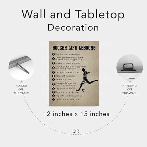 Soccer Gifts Inspirational Wall Decor Canvas Wall Art Artwork Sports Framed Art Paintings Soccer Posters for Soccer Player Athletes Living Room Sports Club Playroom Bedroom Boys Room Gym Decor thumbnail 6
