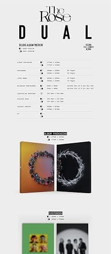 The Rose DUAL 2nd Album CD+Photobook+Photocard+Sticker pack+Trackin Sealed Kim Woosung (Deluxe Box SET(DAWN+DUSK)) thumbnail 2