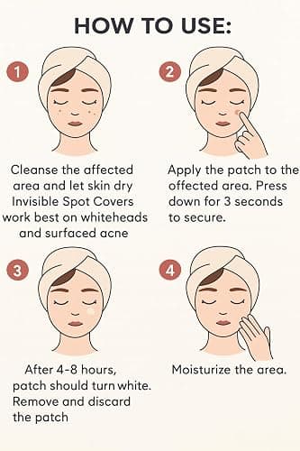 Invisible Acne Patches for Face – Hydrocolloid Acne Patches for Teen Girls & Boys, Best Acne Treatment for Face, Skin Care Stocking Stuffers for Teens, Women & Adults, Invisible Zit Patch thumbnail 8