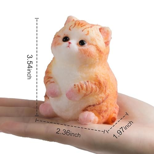 Cute Cat Taba Squishy Kit - Silicone Fat Kitty Fidget Toys for Kids (Orange) thumbnail 3