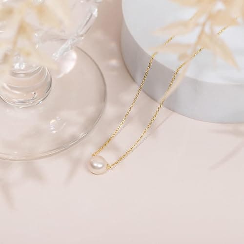 PAVOI Handpicked AAA+ Freshwater Cultured Single Pearl Necklace Pendant | Gold Necklaces for Women thumbnail 3