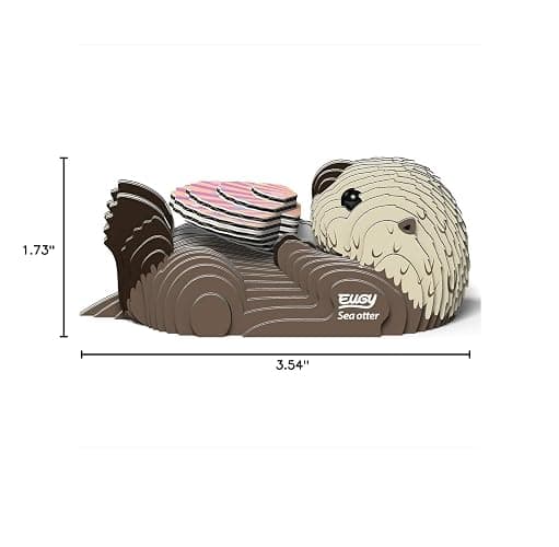 Eugy Sea Otter 3D Puzzle - 36 Piece Eco-Friendly Educational Toy Puzzle for Boys, Girls & Kids Ages 6+ thumbnail 3
