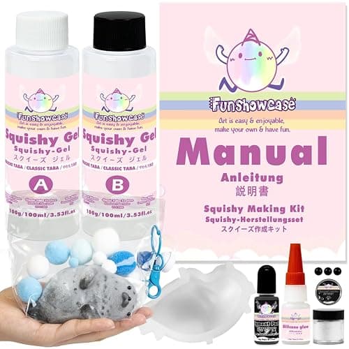Taba Squishy Kit Seal Silicone Mold 4''+Liquid Gel+Flocking Cute Animal Maker Set - Image 1