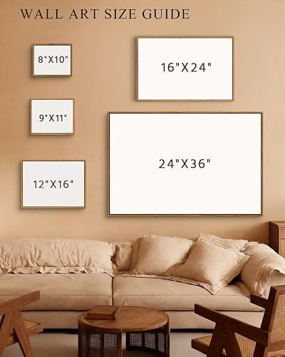 InSimSea Framed Canvas Wall Art Vintage Decor, Landscape Wall Art, Meadow with Flowers Art, Modern Farmhouse Decor, Cottagecore Bedroom Bathroom Office Decorations, 24"x36" thumbnail 6