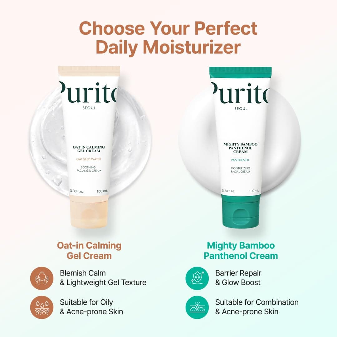 PURITO Oat In Calming Gel Cream, Non-Comedogenic, 77% Oat Seed Water Lightweight Water-Gel Face Moisturizer, Fragrance-Free, Vegan Korean Skincare, Sensitive & Blemish-Prone Skin, 100ml thumbnail 7
