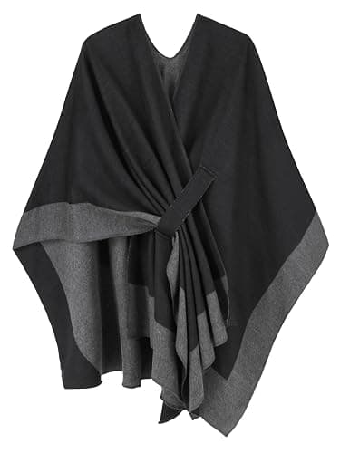Moss Rose Women's Shawl Wrap Poncho Ruana Cape Open Front Cardigan Shawls for Fall Winter - Image 1