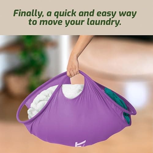 Laundry Turtle Collapsible Laundry Basket | Revolutionary Foldable Laundry Hamper | Innovative Laundry Basket for Dirty Clothes Washing & Dryer Removal Portable Laundry Grabber (Lavender, Large) thumbnail 3