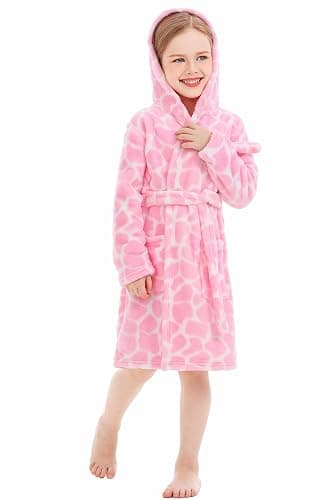 XINNE Toddler Robes Cute Pattern Bathrobe Unisex Kids Robe Baby Flannel Hoodie Pajamas Sleepwear thumbnail 3