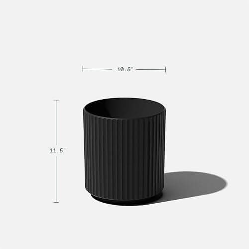 Veradek Demi Series Round Planter for Porch, Patio, Backyard | Durable Plastic-Stone Composite Material | Modern Décor for Tall Plants, Flowers thumbnail 3