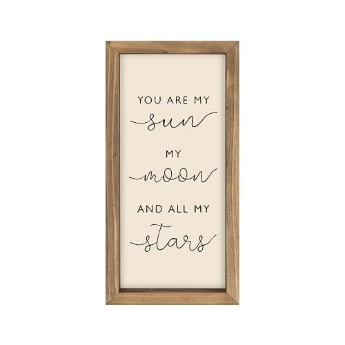 pechpell 11.8×5.9 In Nursery Wall Art, Wooden Sign Baby Room Wall Decor, You are My Sun Moon and Star Rustic Space Themed Kids Girl Boy Teen Room Bedroom Playroom Farmhouse Decorations for Home thumbnail 7