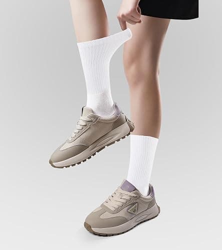 Laysblen 3-6 Pack Womens long crew socks comfortable Soft lightweight Cotton Thin Casual Socks thumbnail 5