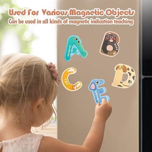 USATDD Jumbo Magnetic Letters Colorful ABC Alphabet Animal Shape Toys Large Uppercase Refrigerator Fridge Magnets Preschool Educational Toy Set Learning Spelling Game for 3 4 5 Year Old Toddler Kids thumbnail 6
