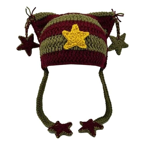Beanies Cat Beanie Y2k Beanie Goth Knit Hat Grunge Crochet Hats for Women y2k Accessories - Image 1