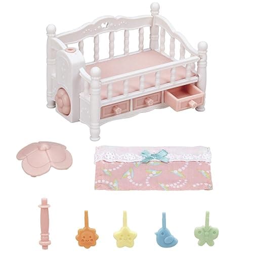 Calico Critters - Crib with Mobile Set - Dollhouse Furniture & Accessories | Rock the babies to sleep under a spinning mobile - nursery furniture that makes bedtime scenes extra sweet, Ages 3+ thumbnail 3