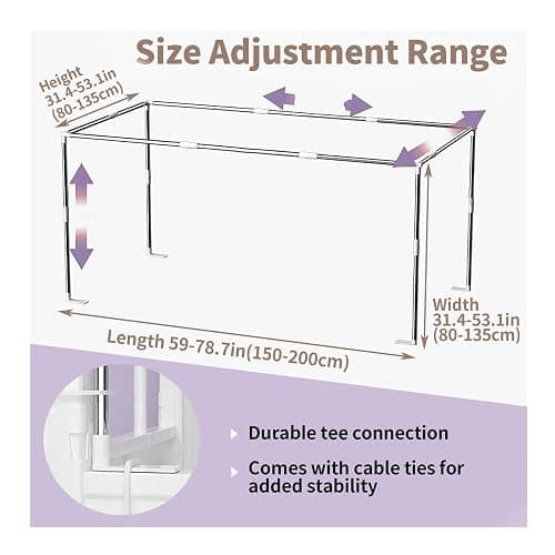 VEGIONES Canopy Bed Frame - Twin Bunk Bed Canopy with Post Poles and Curtains thumbnail 2