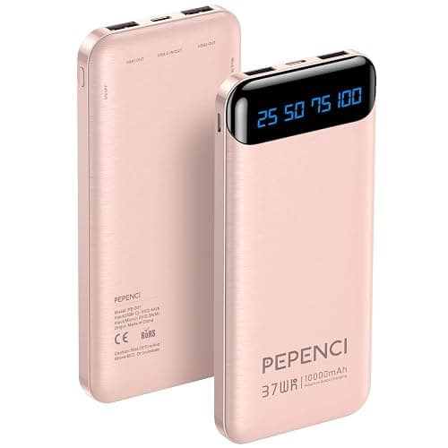 Portable Charger, 10,000 mAh Power Bank, USB C in&Out Fast Charging Battery Pack Compatible with iPhone 15/15 Plus/15 Pro/15 Pro Max, iPhone 14/13/12 Series, Samsung Galaxy etc.-Pink - Image 1