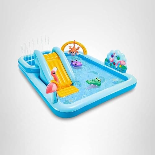 Intex 96" x 78" x 28" Inflatable Jungle Adventure Play Center Spray Kiddie Pool - Backyard Kids Water Slide, Outdoor Blow-Up Splash Pad for Toddlers thumbnail 10