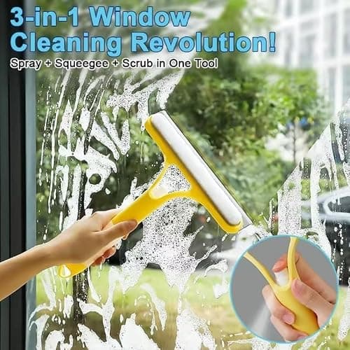 Shower Squeegee for Glass Doors All-Purpose Window Squeegee for Tile Shower Walls Mirror Bathroom Car Window Cleaning (White) thumbnail 5