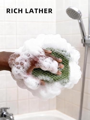 Cleangor 2Pcs African Net Sponge Authentic with Knots - Exfoliating Body | Scrubber for All Skin Types, African Bath Sponge, Wash Cloth, Gentle Exfoliation Shower Rag for Women Daily Use thumbnail 5