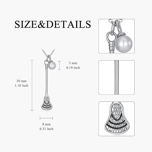 Lacrosse Necklace Sterling Silver Lacrosse Pendant Necklace Sports Jewelry Lacrosse Gifts for Women thumbnail 3