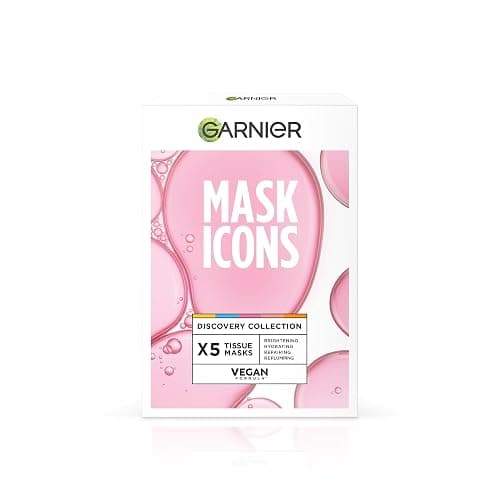 Garnier Face & Eye Sheet Masks, Mask Icons Discovery Collection (Pack of 5) | With Vitamin C*, Hyaluronic Acid & Niacinamide, For Dehydrated Dull and Tired Skin, Mask Icons Collection thumbnail 8