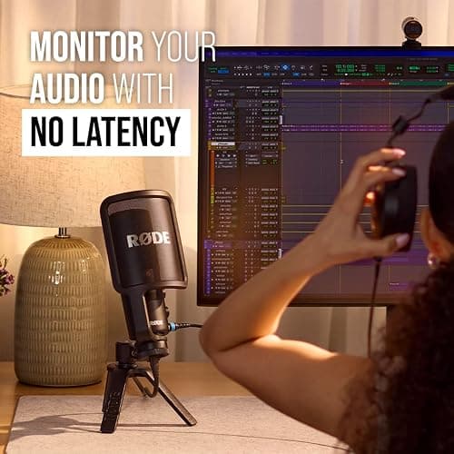 RØDE NT-USB+ Professional-Grade USB Microphone for Recording Exceptional Audio Directly to a Computer or Mobile Device , black thumbnail 3