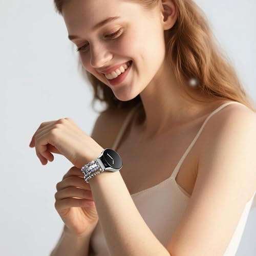 Lerobo Beaded Band for Samsung Galaxy Watch 7 6 5 4 40mm 44mm Women | Fashion Elastic Stretch Bracelet Strap,20mm Watch Band for Galaxy Watch 6/4 Classic 43mm 47mm 42mm 46mm, 5 Pro Active 2 thumbnail 6