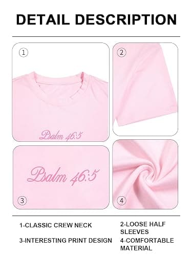 Oversized Christian Shirts for Women God is Within Her T Shirt Jesus Religious Gift Tee Bible Verse Inspirational Tops thumbnail 5