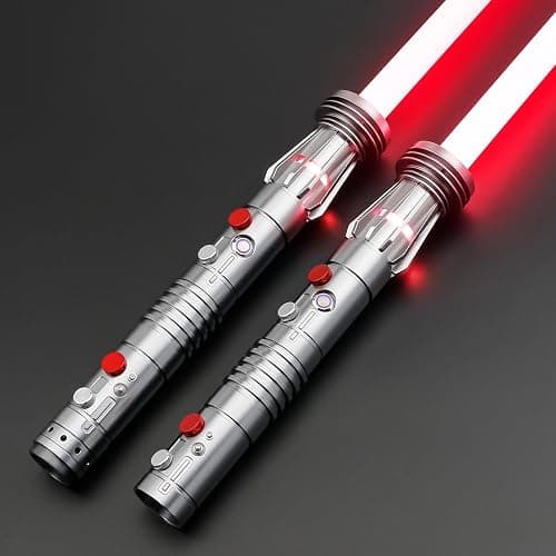 Kolulere Light Saber, Heavy Dueling Light Sabers 2 Pack, 12 RGB Colors 16 Sound Fonts with Metal Hilt Double-Bladed Light Saber Smooth Swing Motion Control 2 in 1 Light Sabers for Adults - Image 1