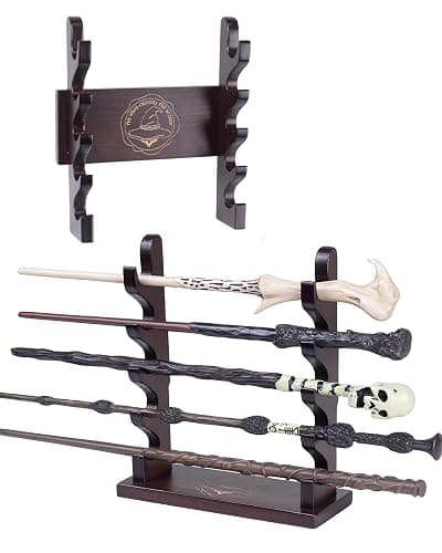 DigNew 5 Tiered Wand Holder,Wood Wand Display Stand,Wall Mount and Desktop,Suitable for Wand Enthusiasts or Collectors to Display in The Living Room,Bedroom or Office - Image 1