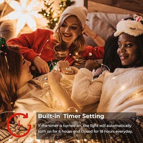 Twinkle Fairy Lights Indoor,66ft 200LED String Light with USB Plug in,Decorative Light for Boho Aesthetic, Room Decor Teen Girls, Christmas Tree Wedding Party Bedroom Lights, Warm White thumbnail 5