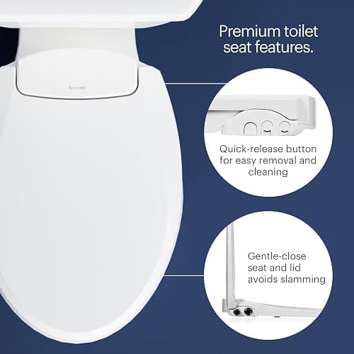 Brondell Bidet Toilet Seat, Non-Electric Swash Ecoseat, Fits Elongated Toilets, White - Dual Temperature, Dual Nozzle System - Bidet with Easy Installation thumbnail 9