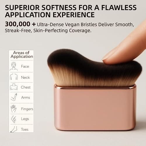 Diryi Professional Kabuki Foundation Brush, Self Tanner Brush, Large Body Makeup Brush, Full Body Tanning Brush for Liquid, Cream,Powder Makeup, Flawless Blending for Face, Legs, Arms & Body thumbnail 2
