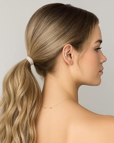 Heliums Soft Hair Ties - No Damage Seamless Nylon Fabric Bands, Stretchy Ponytail Holders for Thin & Thick Hair - Standard 1.5 Inch, Neutrals, 20 Pack thumbnail 7