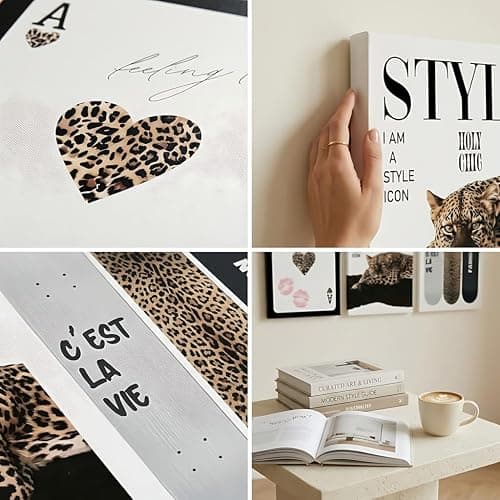 ZBMYYGO 3Pcs Black Trendy Leopard 8Ball Skateboard Wall Art 12X16in Framed | Vintage Fashion Preppy Funky Cheetah skateboard Lucky 8Ball Artwork Posters Print for Bedroom LivingRoom Bathroom Decoration thumbnail 7