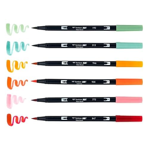 Tombow 56229 Dual Brush Pen Art Markers Pumpkin Spice 6-Pack thumbnail 4