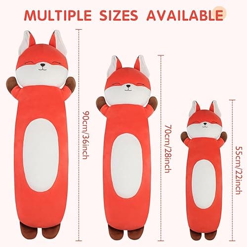 Dalmao 22 inch Orange Fox Stuffed Animal, Soft Long Pillow Doll, Cute Fox Plush Hugging Pillow Plushies Toy Gift for Kids, Boys Birthday,Valentine - Fox - 22 inch thumbnail 3