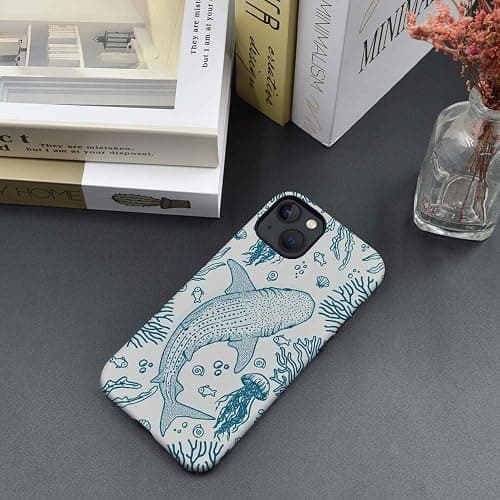 DAIZAG Case Compatible with for iPhone 14,Whale Shark Ocean Coral Reefs Jellyfish Phone Case for iPhone 14 for Girl Women Boy Men thumbnail 5