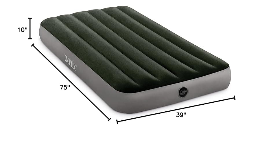 Intex 64107E Dura-Beam Standard Prestige Air Mattress: Fiber-Tech - Twin Size - 10in Bed Height - 300lb Weight Capacity - Pump Sold Separately thumbnail 2