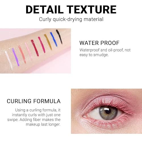 Colored Mascara for Eyelashes with Comb Set, Pink mascara Colorful Waterproof Long lasting Charming Voluminous for Women Cruelty Free Vegan Eye Makeup(C-1Pc 06#light pink, C) thumbnail 3