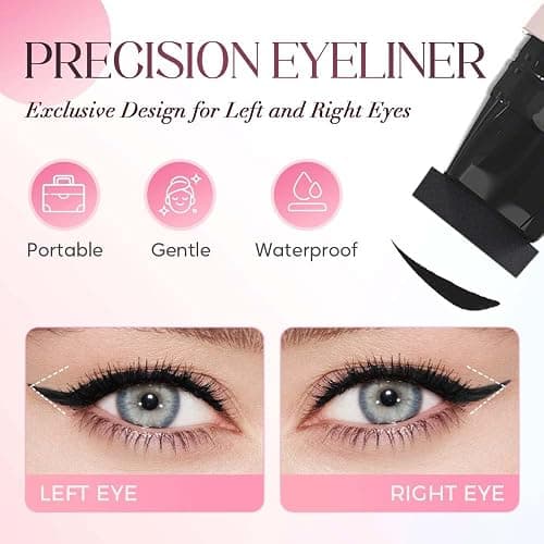 AIIONP One-Piece Eyeliner Stamp, 2025 Upgraded Foldable Eyeliner Stamp for Perfect Wings, Waterproof Eyeliners Tool, Smudge Proof Eyeliners Pen for Beginners (1pcs Black) thumbnail 2
