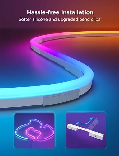 Govee RGBIC Neon Lights, LED Smart Neon Rope Light 2 Works with Matter, Alexa, Google Assistant, Custom DIY Neon Strip Lights for Bedroom and Wall Decor, Softer Material, 16.4ft, White thumbnail 4