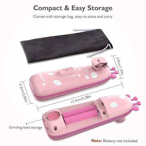 Baby Nagelfeile Elektrisch,Megainvo Baby Nagelscheren Nagelpflegeset Elektrische Nagelfeile Baby Erstausstattung Neugeborene Baby Nail Trimmer Elektrische Baby Nageltrimmer Maniküre Pediküre Set - Rosa thumbnail 2