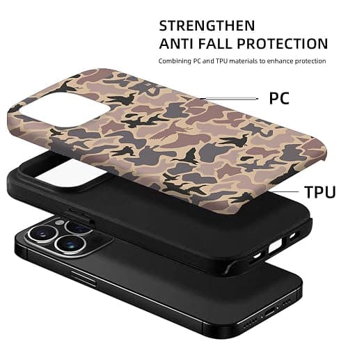 OTTRZMTER Case Compatible with iPhone 16,Duck Camo Camouflage Hybrid 2 Layer Hard Shell Silicone Protective Pattern Design for Girls Boy Women Men thumbnail 2