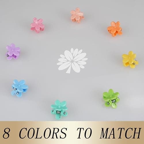 KANPRINCESS Mini Claw Clips - 70PCs Small Flower Claw Clips For Women, Girls & Kids Colorful Hair Accessories Gift (Flower-SET6) thumbnail 4